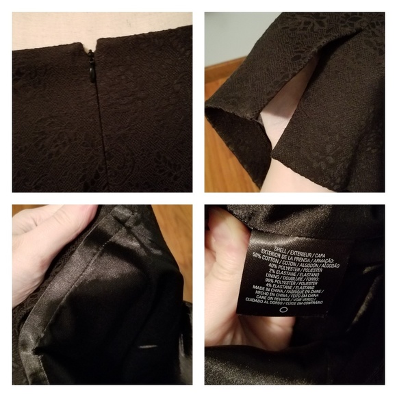 Tahari Floral Patterned Black Janet Skirt - Picture 7 of 10